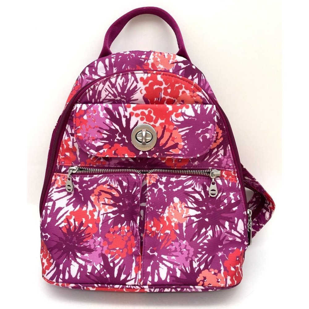 Bagallini Naples Convertible Backpack Purse Eco Plum Thistle Pre-Owned